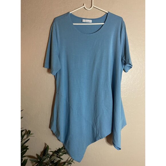 Bryn Walker Tunic Shirt Size Medium Asymmetrical Lagenlook Boho Made in USA - Picture 2 of 5